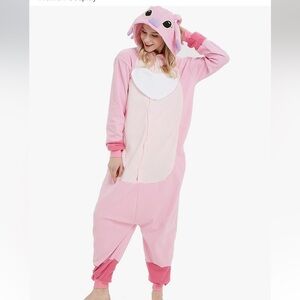 Stitch’s girlfriend Angel cosplay fleece one piece pajama costume women’s medium